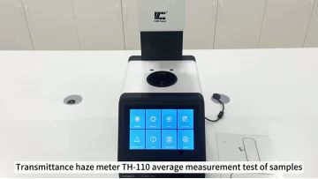 Transmittance haze meter TH-110 average measurement of glass samples