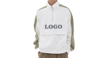 High Quality Solid Color 1/4 Half Zip Polyester Fleece Blank Pullover Hoodies Men1