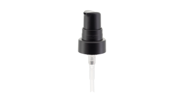 22/400 Matte Black Treatment Pump with Overcap for Skincare Packaging