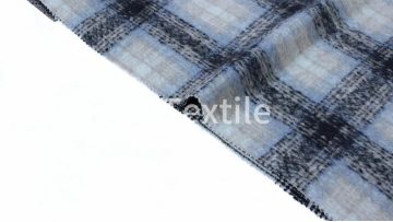 Checkered Fleece-Lined Polyester Knit Winter Fabric