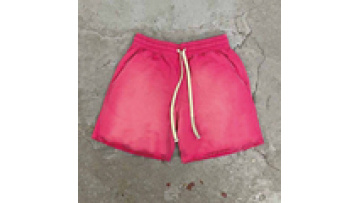 New Trend Factory Wholesale Custom Embroidery Logo French Terry Cotton Acid Washing Shorts for Men1