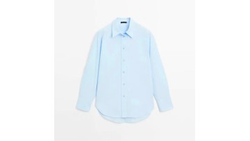 Women's urban minimalist commuting style pure cotton poplin shirt