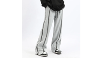High Quality Fashion Mens Zipper Distressed Raw Edge Flare Sweat Pants Men1