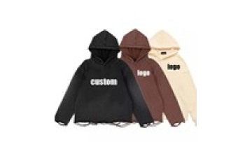 Custom Logo Vintage Distressed Acid Washed Loose Cropped Hoodie Men Streetwear Blank Raw Hem Hoodies1