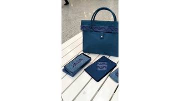 Matching with briefcase, clutch, wallet, notebook