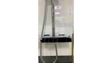 Chrome Shower Mixer Set With Shelf Piano Keys