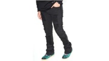 Custom Men Skinny Jeans Black Destroy Biker Patches Washed Slim Fit Jeans1