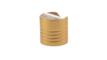 28/410 Matte Gold & Clear Disc Top Cap