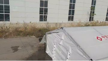 Rain Test for the White Tent
