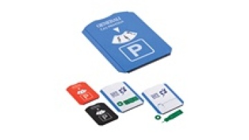 Automatic Parking Disc with Ice Scraper and Euro Shipping Cart Coin1