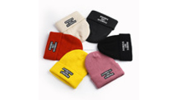 Winter plain custom beanie warm knit beanie custom logo short beanie male female hat1