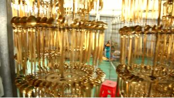 pvd plated titanium gold colors fork tableware