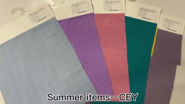 Hot Sales 170gsm Stretch Material Textile 100% Polyester Woven Solid Dyed jacquard CEY clothes Fabric For Dress1