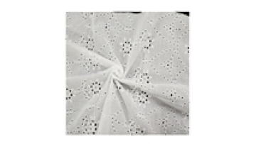 New product 2024 100 cotton fabric voile swiss cotton lace fabric plain white cotton eyelet embroidery fabric for dress1