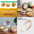 4 PCS Dinnerware Sets Wheat Straw Bowl Plates Eco-friendly Tray Food Dessert Container Kitchen Storage Utensil