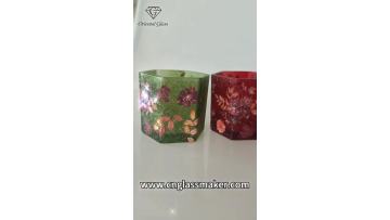 Ice crack pattern decal candle jar