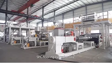 Calcium PVC Material Recyclable Spc Floor Plastic Tile Extrusion Line1