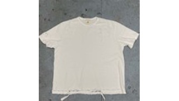 Hip Hop T Shirt Loose Ripped Cut Edges And Holes Short Sleeve Streetwear Men Plain Blank Wash T-shirts1