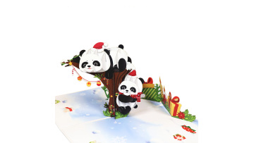 3D Christmas Panda Pop Up Card