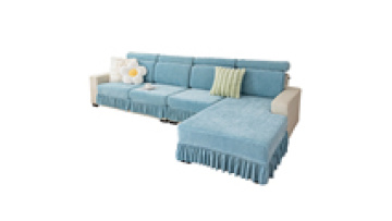 Splicing Color Easy-Clean Disassemble L-Shape Multi-Color Chenille Three-Seat Sofa Cover1