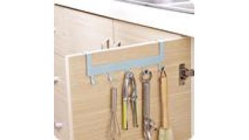 Multi-Style 5-Row Kitchen Cupboard With Seamless Wrought Iron Hooks Multi-Functional Metal Storage Solution1