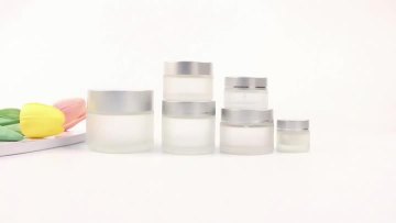 Frosted Skin Cream Glass Jar