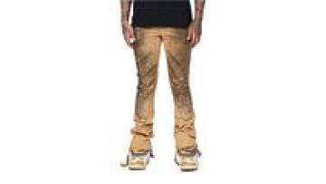 Stack Patch Hip hop Jeans Flare Man Jeans Distressed Ripped Denim Street Wear Denim Jeans Men1