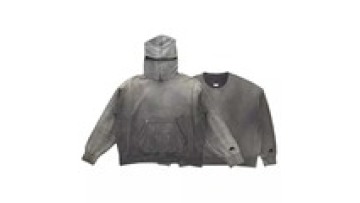 Men Custom Sweatshirts Oversized grey Hoodie Cotton Pullover Vintage Stone Acid Washed Hoodie1