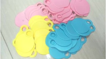 80x65mm pink color cattle neck tag1