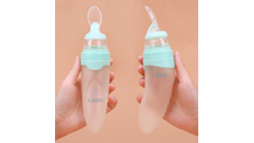 High Quality Bpa Free Milk Spoon New Born Newborn Silicone Baby Feeding Bottle With Spoon1