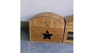 Customize kitchen bamboo double layer bread box cake bread pin food storage box with lid1