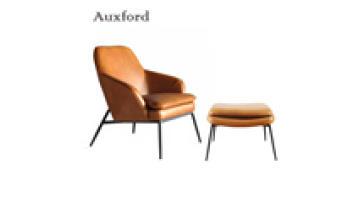 Modern Leather S-curve design lounge chair living room furniture leisure ottoman1