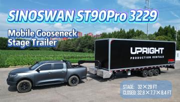 ST90Pro3229 Mobile Stage Trailer | New Hydraulic Folding Gooseneck Design