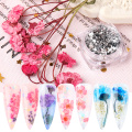 Nail Glitter Powder With Dried Flowers 3D Nail Art Decorations Summer UV Gel Floral Charm Aluminum Flakes Polish Tool JIFDZ01-12