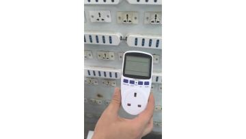 Practical operation UK Plug Back white light Energy Consumption Meter Rechargeable Electricity Monitor Display 7 Modes With Overload Protection Cost Blue Socket