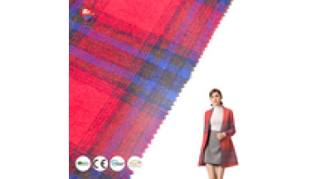 Custom 40% Polyester 30% Rayon 30% Cotton Casual Checked Brushed Yarn Dyed Tweed Fabric for Jacket1