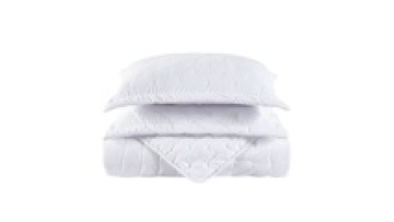 3 Pieces King Quilt Set White Unique Stitches Pattern Lightweight Quilting Bedspread1