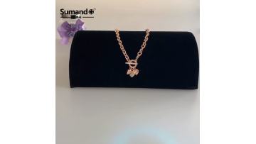 Sumando 2022 hot sale crystal stone heart shaped pendant necklace1