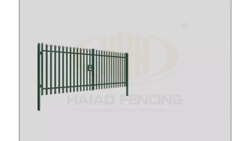 Haiao Fencing 2.1x5m Green Powder Coated Palisade Fence Gate Design1