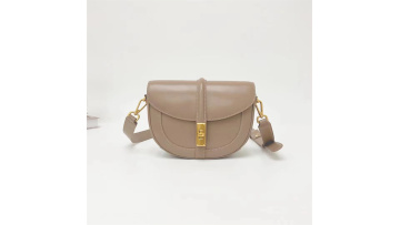 Fashion Saddle Leather Diagonal Light Khaki Ladies