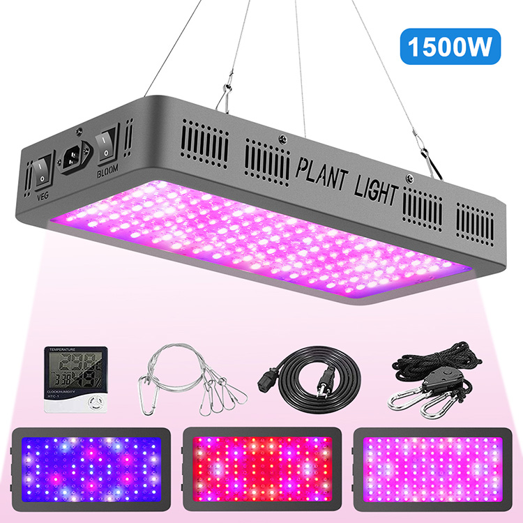 Hot sale 1500w LED grow lights with double switches for indoor plants seedling/veg/bloom