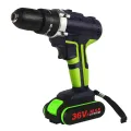 36VF 8000mAh 2 Batteries Cordless Electric Drill Screwdriver LED 25-speed Torque Double Speed Waterproof