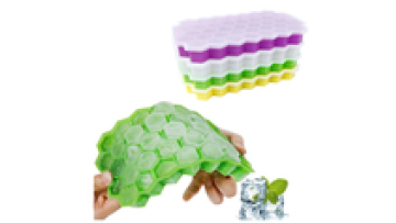 BPA FREE 37 honeycomb silicone ice bars Reusable silicone ice cube tray for Whiskey silicone  Ice Cube Tray With Lid Bin Shovel1
