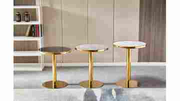 TL-AS357G Gold-Accent Ceramic Tables round luxury living room decor