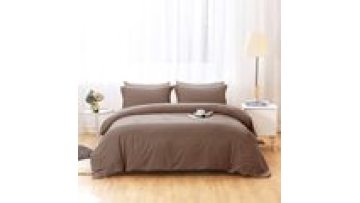 Pure Cotton Duvet Cover With Pillow Case Plain Dye Bedding Set1