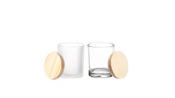 200ml Transparent Matte Clear Frosted Empty Candle Glass Jar with Wood Lid1