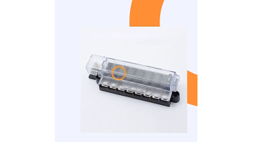 150A BusBar Block with Cover, Ground Distribution, Power Distribution Terminal Block w/ 6 M4 Screws1
