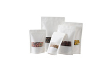 Smell proof Brown Doypack Stand Up Pouch Zip lock Kraft Paper Bags With Clear Window And Zipper1