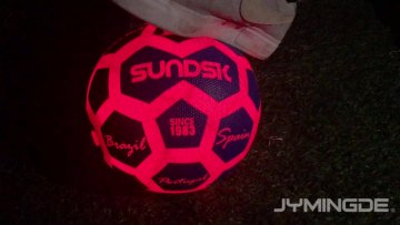 Luminous glow in the dark two high bright LED lights rubber LED custom soccer ball1