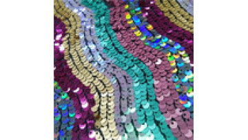 Fancy design 2024 poly mesh with multi color stripe sequin embroidery fabric lace sequin1